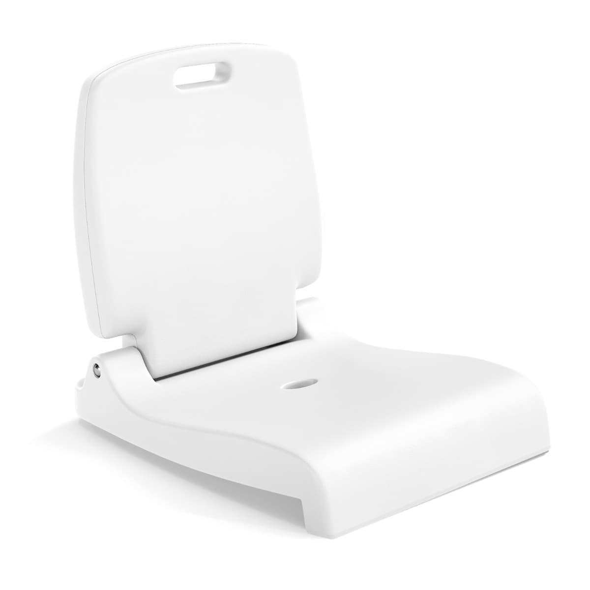 CostwayChaise de Bord de Piscine Chaise de Piscine Pliable avec Poignée et Support Dorsal Trou de Drainage Cadre en PE Rebord Intégré Blanc