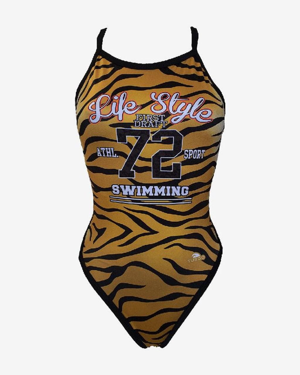 Maillot de bain Turbo Tiger College orange noir femme - S
