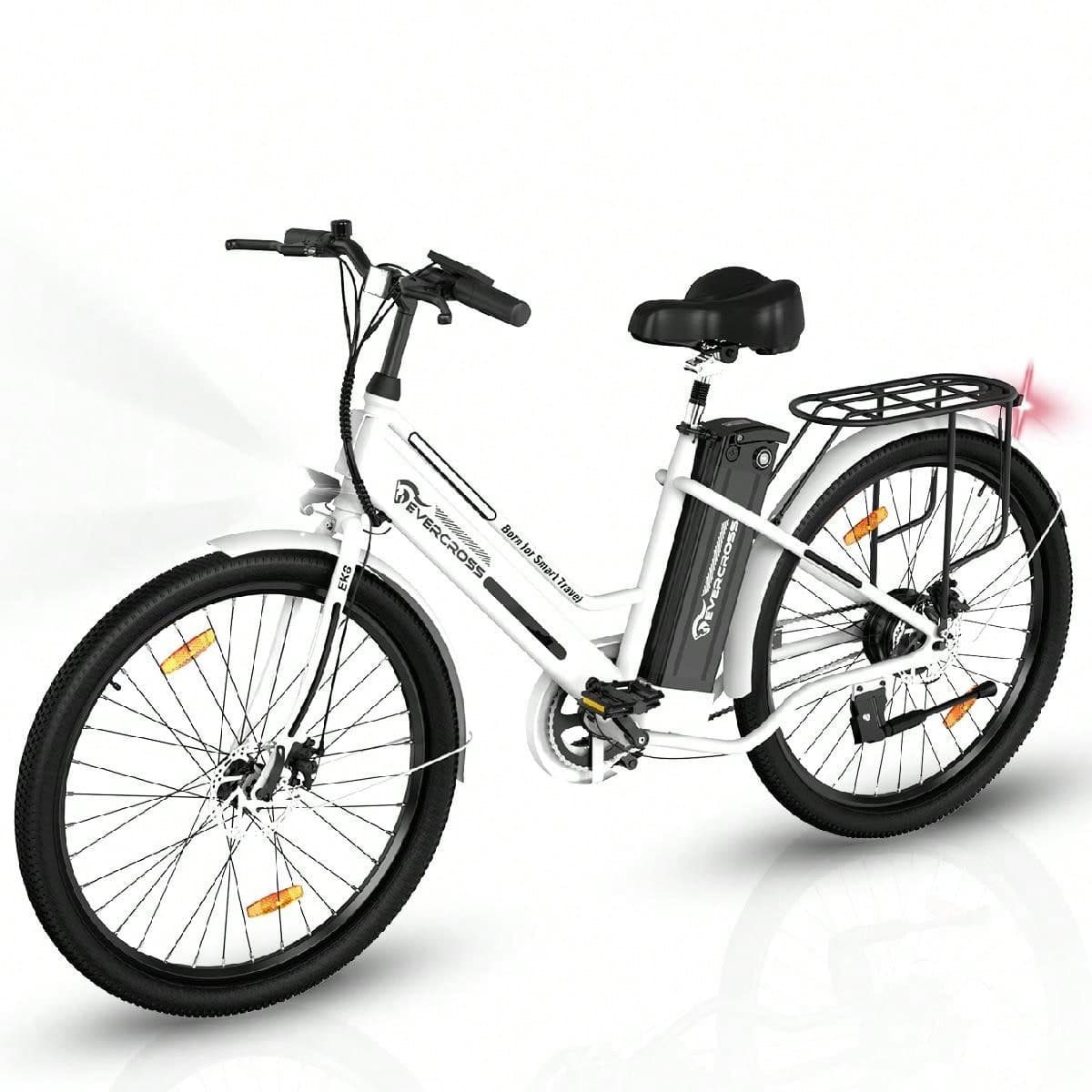 Vélo électrique EVERCROSS EK8S, VTT électrique puissance 250 W, 7 vitesses, autonomie 30-90 km, vélo électrique 26 pouces, batterie amovible,